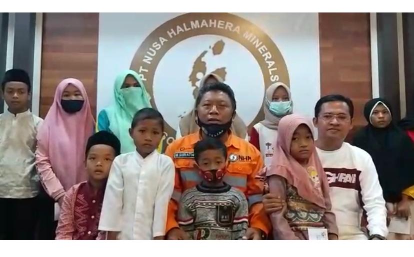 PT NHM kembali berikan santunan kepada anak yatim-piatu dan kaum Dhuafa di Kabupaten Halmahera Utara (Halut), Maluku Utara